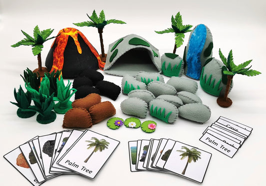 Felt Dinosaur Play mat - 67-Piece Felt Set