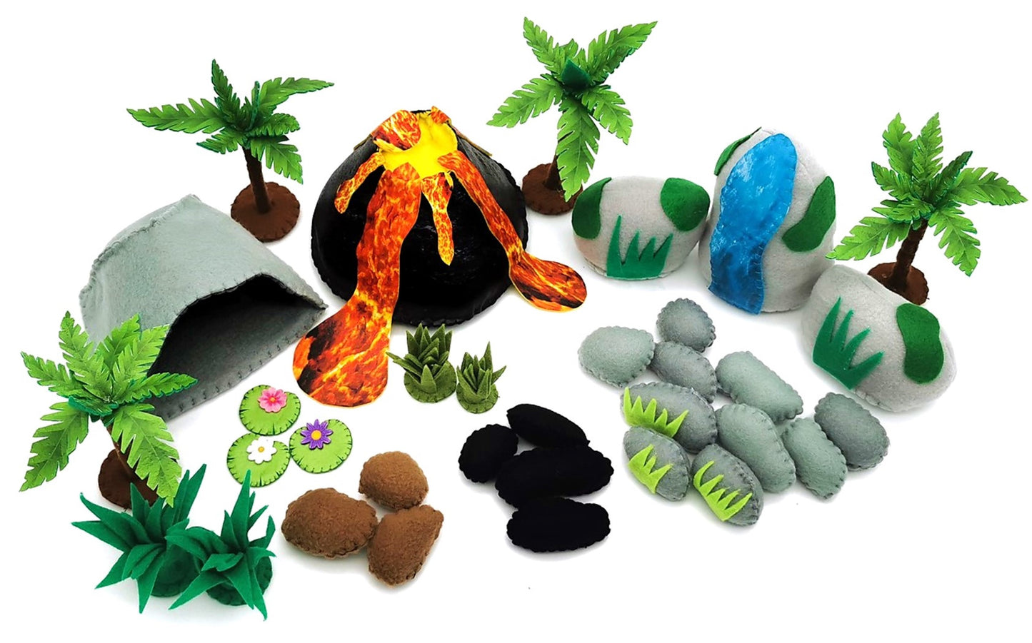 Felt Dinosaur Play mat - 67-Piece Felt Set