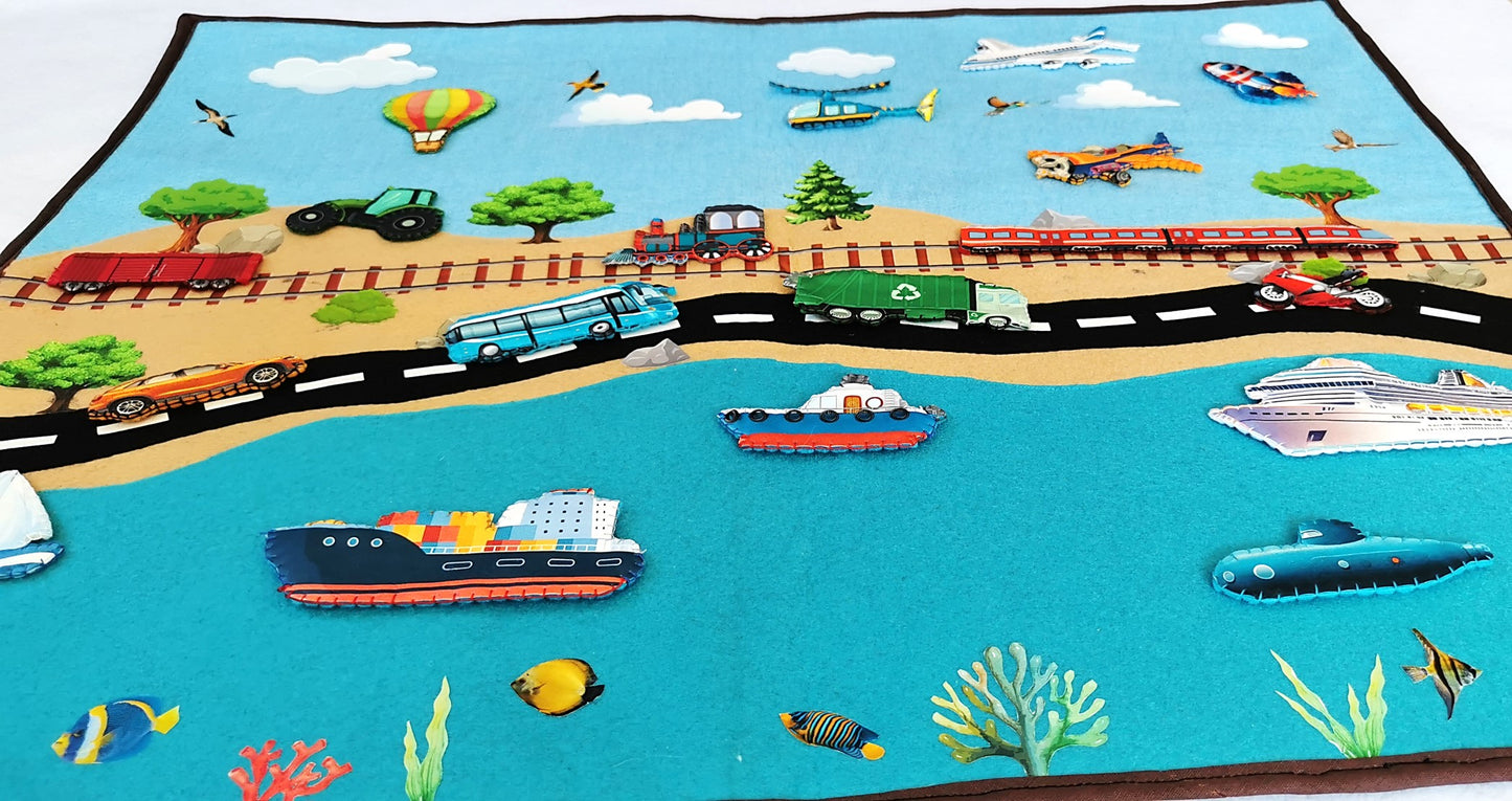 Modes of Transport Felt Play mat