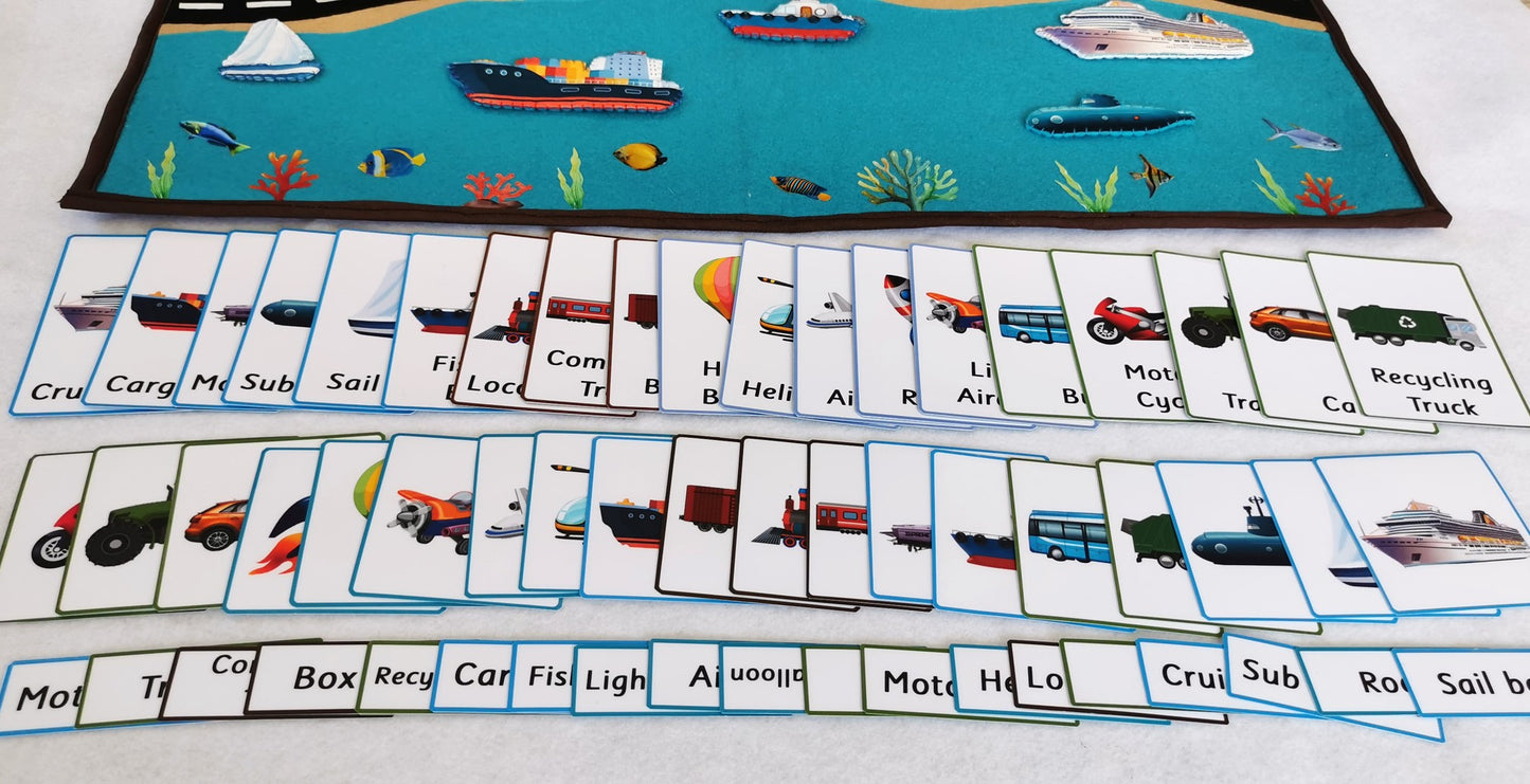 Modes of Transport Felt Play mat