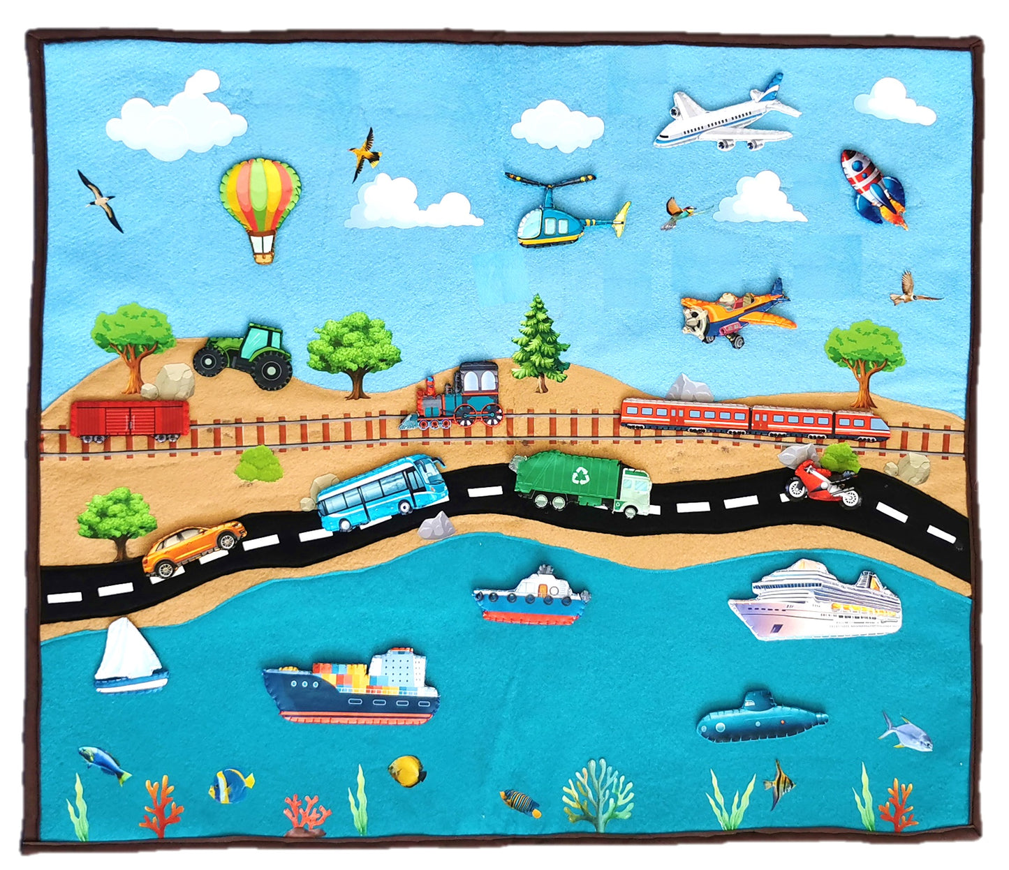 Modes of Transport Felt Play mat